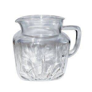 Atomic Design with Sun Rays & Star Etched Pattern Glass Juice Pitcher